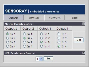 Matrix switch control page