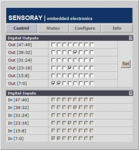 Digital I/O control page